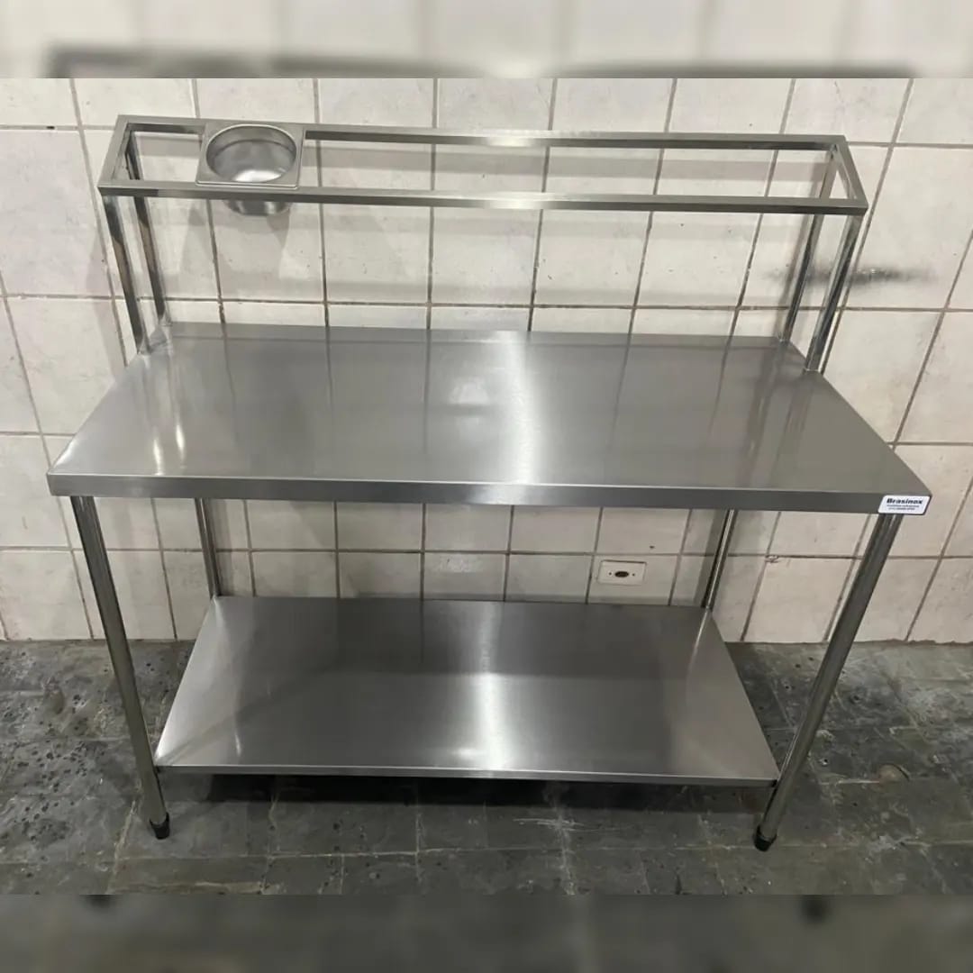 Bancada de inox para pizzaiolo